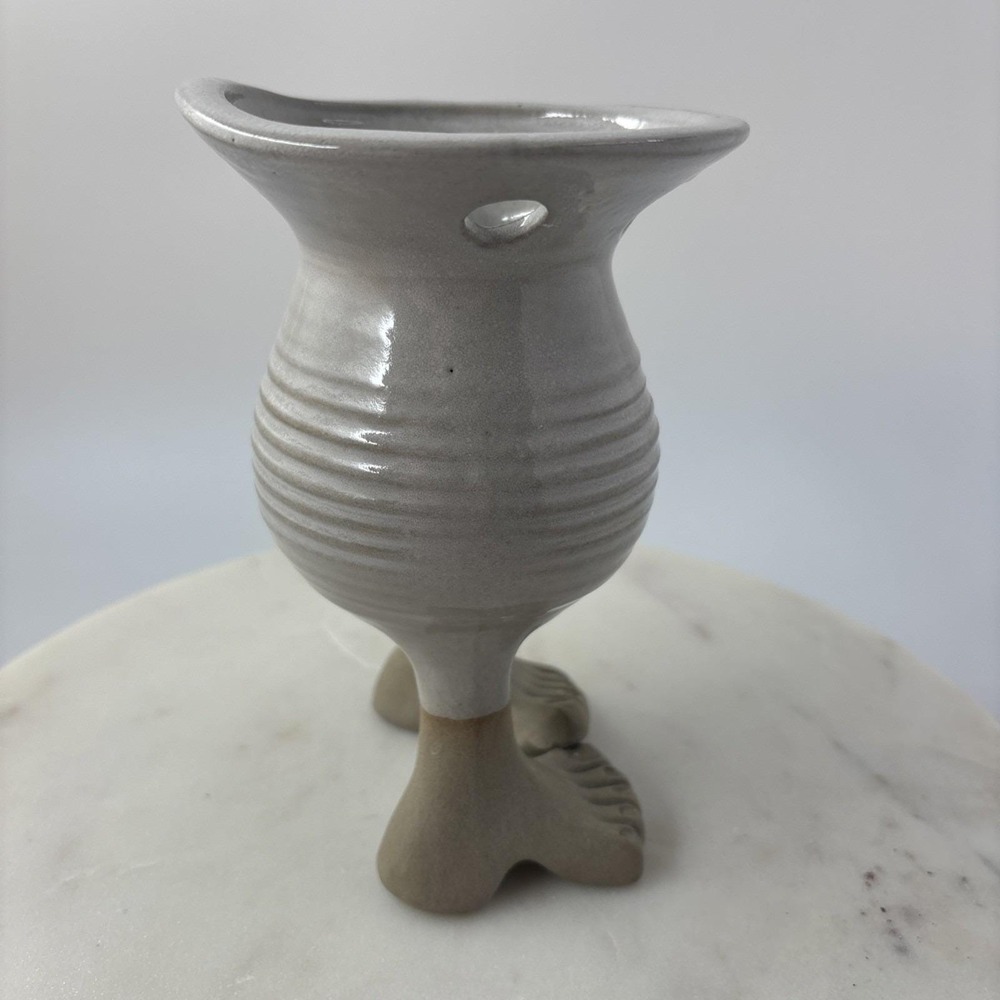 VTG Muddy Waters Pottery Bare Feet Set Pedestal Toothbrush Holder Soap Dish - Picture 13 of 16